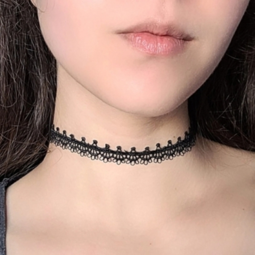 Elegant Black Lace Choker Necklace New